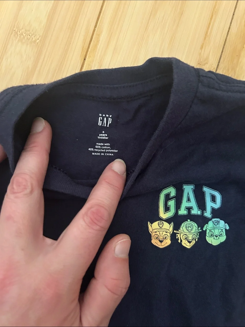 GAP Navy Short Sleeve Tee with Gradient Paw Patrol Print